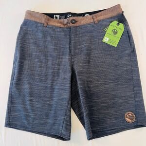 HippyTree Tulsa Hybrid Shorts Mens 34 Navy Blue Stretch Board Shorts 2193 NEW